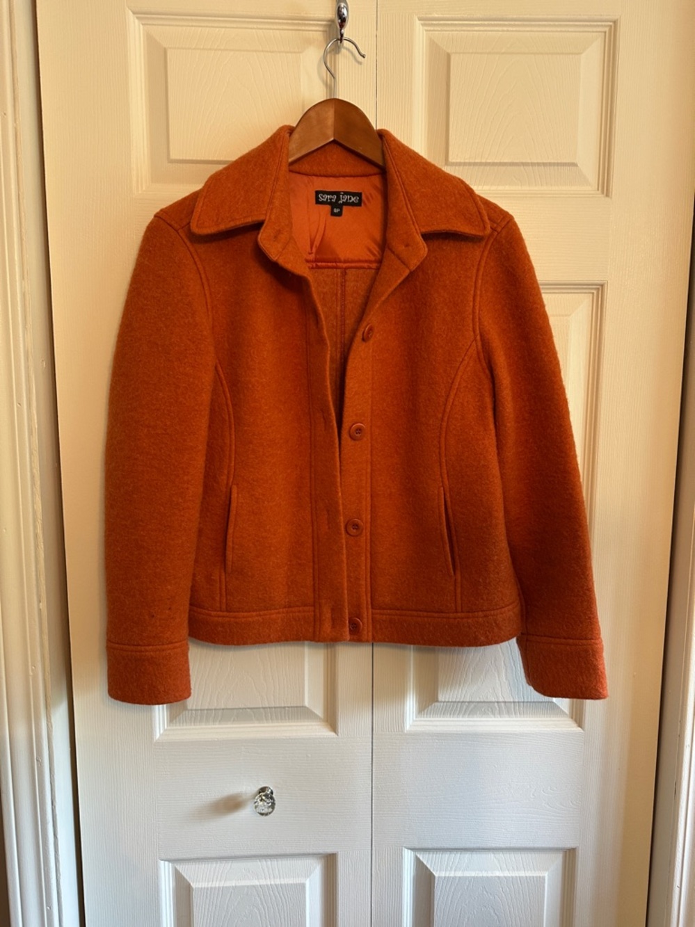 Sara Jane Rust-Orange Wool Blend short jacket
